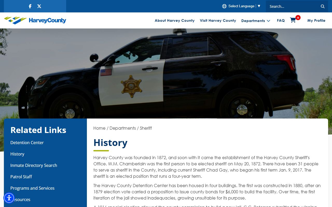 Harvey County jail history and inmate population context